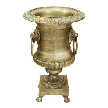 Imagem de Ânfora Metal Dourado Alças Cara de Leão Classico Luxo - LUXdécor
