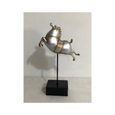 Imagem de Enfeite Decorativo Resina Cavalo Saltando c Base Formosa - LUXdécor ca