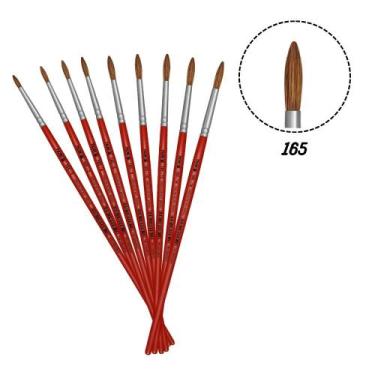 Imagem de 9 Pincel Tigre 165 Redondo Pelo de Boi N. do 00 Ao 16