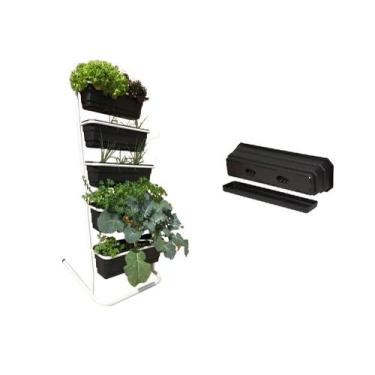 Imagem de Horta De Apartamento Jardineira Horta Vertical Cultivo Casa 5 vasos 60