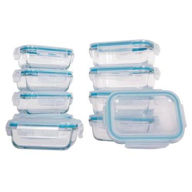 Imagem de Pote De Vidro Marmita Hermetico Porta Mantimentos Kit Com 10 - Member'