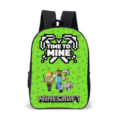 Imagem de Mochila Escolar Infantil Avulsa Game Minecrafit  Menino e Menina - Use