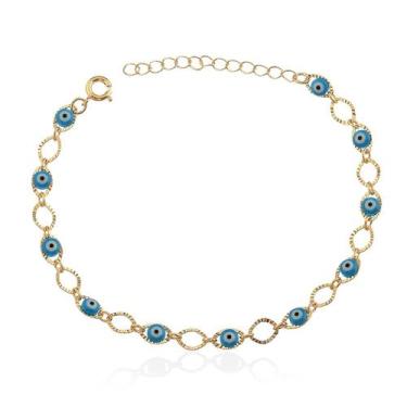 Imagem de Pulseira Olho Grego Banho Ouro 18K - JA Jóias