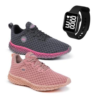 Imagem de Kit 2 Pares de Tênis Ascension Ghost 2 + Relogio Quadrado-Feminino