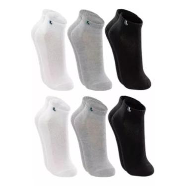 Imagem de Kit 3 Pares Meias Lupo Cano Baixo Algodão, 37-40, Branco, Cinza, Preto