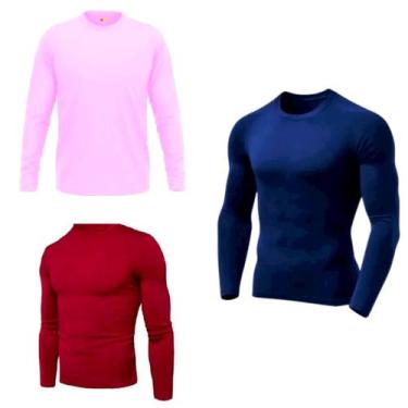 Imagem de Kit 3 Camisas Uv +50 Manga Longa Slim - Proteção Solar - Segunda Pele 