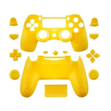 Imagem de WPS Capa de controle fosco coleção de invólucro completo + botões completos para controle PS4 Playstation Slim Pro (JDM-040) (amarelo)