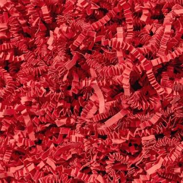 Imagem de Wowxyz 900 g Papel cortado enrugado desfiado vermelho para cestas de presente - Enchimento de caixa de presente - Recheio de fragmentos de papel de confete para aniversário, embalagem de presente de