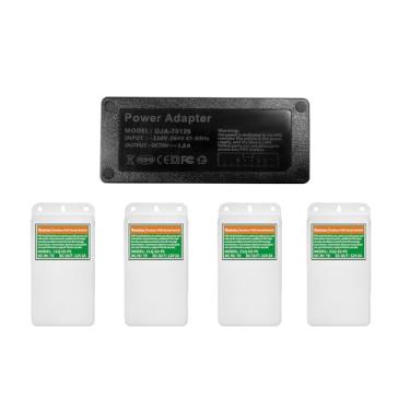 Imagem de Adaptador injetor PoE com 4 divisores PoE 5,5 x 2,1 mm saída 12V2A, conjunto divisor serial PoE em conformidade com o padrão IEEE 802.3af/at, distância total de até 400 pés para dispositivos não PoE.