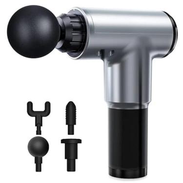 Imagem de Pistola Massageadora Profissional - Alta Potência 800w, Liberação Miofacial, Fisioterapia, Alivio da Dor, 5 Ponteiras, Massageador Eletrico Profissional (Prata)