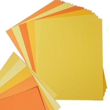 Imagem de 30 folhas 8,5 x 11 tons de cor papel cartolina 250 g/m2 cartões de papel grosso para festa de aniversário, convites, cartão Cricut e decoração de artesanato DIY (amarelo)