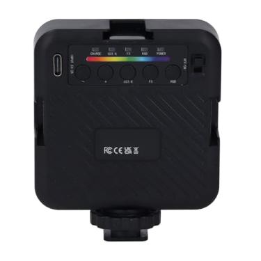 Imagem de Luzes de Vídeo RGB, Luz de Câmera LED Colorida de 360° Com 3 Montagens de Sapata Fria, CRI 95+, 3000-6500K Regulável, 1500mAh Recarregável, Luz Portátil para Selfies para