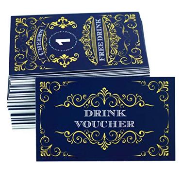 Imagem de RXBC2011 100 cupons de ingressos de bebida grátis para uma bebida grátis casamento Halloween evento evento festa bar pack azul-marinho