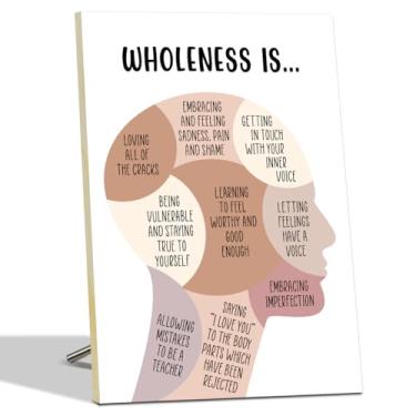 Imagem de Arte de parede de placa de madeira de psicologia, presentes inspiradores para terapeuta conselheiro, arte de parede de saúde mental, decoração de mesa, decoração de mesa de madeira para consultoria