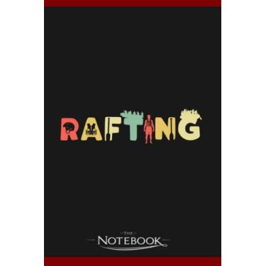 Imagem de Retro Rafting White Water Outdoor Vintage Rafting Notebook: Planner, Diary, Lined College Ruled Paper 6 x 9 inches 120 Pages Notes