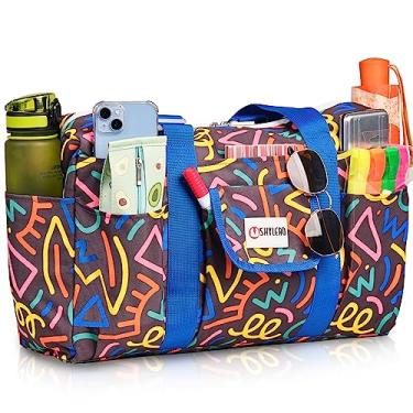 Imagem de SHYLERO Bolsa de enfermeira com 21 bolsos – grande, bolsa utilitária à prova d'água para uso diário, Linhas coloridas, X-Large, Regular