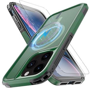 Imagem de YmhxcY Capa para iPhone 13 Pro e iPhone 14 Pro com MagSafe, [teste antiqueda de 16 pés] [2 protetores de tela TPE] à prova de choque, proteção de nível militar, resistente, capa de corpo inteiro, 15,5