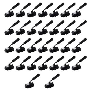 Imagem de shamjina 30x Kit de reparo de zíper Parafuso de cabeça deslizante de zíper Fixador de zíper Etiquetas de zíper Puxadores de zíper para bagagem Roupas Jeans, L