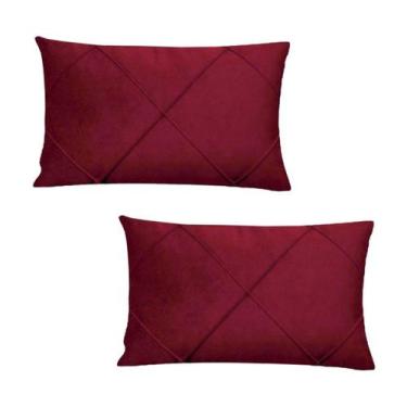 Imagem de Kit 2 Capas para Almofada Drapeada em Veludo Retangular 50x30 com Ench