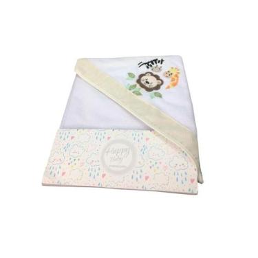 Imagem de Toalha de Banho para Bebê Bordada Menino e Menina 82x70cm - Happy Baby