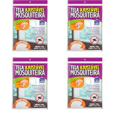 Imagem de Kit 4 Telas Mosquiteira Janela Anti-inseto Para Mosquito Proteção Janela Porta Com Velcro Ajustável (4)