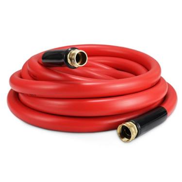 Imagem de Mangueira de jardim 6 m x 5/20.3 cm, resistente -45.6 °C a 87.8 °C, mangueiras de borracha flexíveis de 600psi, acessórios sólidos de 0,9 cm para gramado e jardim ao ar livre para todos os climas