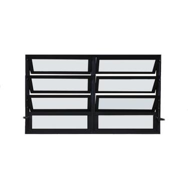 Imagem de Vitro Basculante 80X200 Preto 2 Seções Linha 25 Jade - Brecorimo