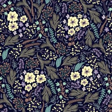 Imagem de Papel de parede floral escuro com flor amarela papel de parede de contato removível boêmio papel de contato folha verde para gavetas de armários adesivos de parede botânicos para quarto e banheiro,