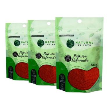 Imagem de Páprica Doce Pura Sem Conservantes Premium Kit 3 Pouch 50g  - Natural 