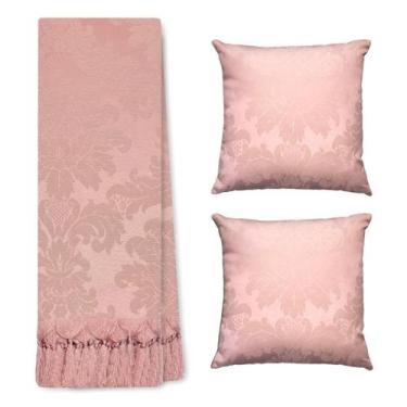 Imagem de Kit Manta Xale para Sofá e Cama Jaquard com 2 Capas de almofadas - MUM