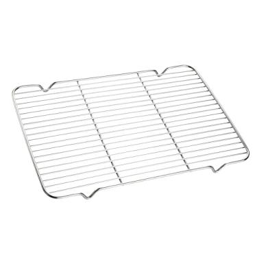 Imagem de Turbokey Suporte de resfriamento com 4 pernas, rede resistente para grelha de arame de 20 x 31 cm, serve para assadeira de vários tamanhos, pode ser lavado na lava-louças (31 x 20 cm)