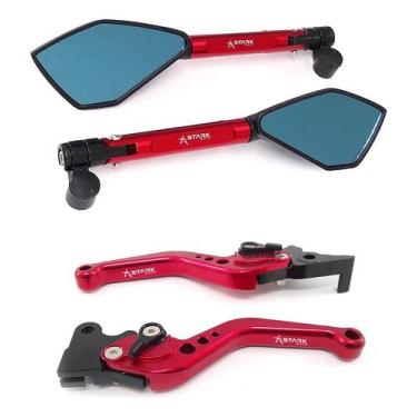 Imagem de Manete Esportivo Retrovisor Xt660r Xt Tdm 225 Dt200 - Stark Race, Verm