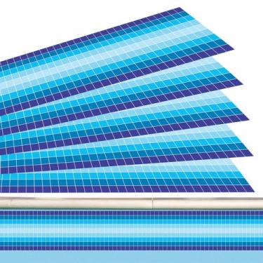 Imagem de Kit 40 Adesivos Piscina Azulejo Mosaico Quadriculado Azul 100x15cm - R