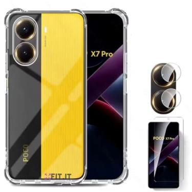 Imagem de FIT IT Kit Capa Capinha Anti Impacto para POCO X7 Pro + Película Protetora 5D 9D Tela Toda + Película Proteção Câmera Lente Hidrogel Premium