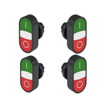 Imagem de Kit 4 Botão Duplo Weg Faceado C/ LED Vermelho, Alta Proteção