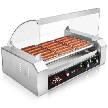 Imagem de Máquina de Hot Dog, para 18 Salsichas, Aço Inox, 900W, 110v, OLDE MIDWAY ROLL PRO18 CVR, Branco
