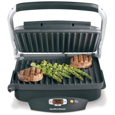 Imagem de Churrasqueira Elétrica Antiaderente, 110v, HAMILTON BEACH 25331, Preto