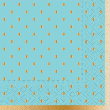 Imagem de Design Design Guardanapo Gold Swiss Dots para bebidas, 12 cm, ovo de Robin, 16 folhas