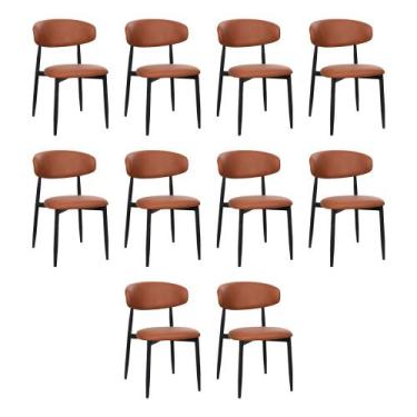 Imagem de Kit 10 Cadeiras de Jantar Lucy Estrutura Aço Carbono Laminado Preto co