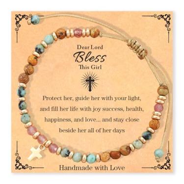 Imagem de JINYRSOC Presentes de Páscoa para adolescentes, meninas, meninos, crianças, joias cristãs, pulseira cruzada, batismo, comunhão, confirmação, Small, Aço inoxidável, Sem Pedra Preciosa