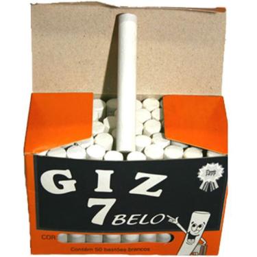 Imagem de Giz Branco Redondo Antialérgico Lousa Sinuca Bilhar Escolar