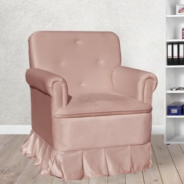 Imagem de Poltrona Amamentação Laura Veludo Rosa - lm decor