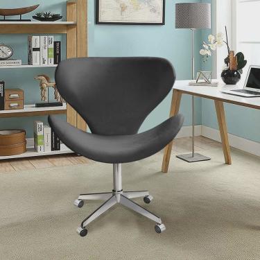Imagem de Poltrona Isis Cadeira Giratória Pés com Rodízio Decoração, Sala, Escritório, Recepção