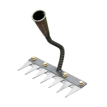 Imagem de Bothyi Manual de ancinho de jardim Manual da garra de aço pesado Jardinagem Mão removedor de ferramentas para ervas daninhas para a fazenda Desedagem de , 7 Dentes