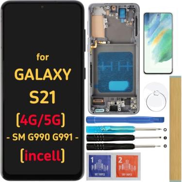 Imagem de Incell Screen Substituição LCD Touch Digitalizador Assembléia para Samsung Galaxy S21 4G / 5G G990 G991 SM-G991 SM-G991B SM-G991U SM-G991W (sem função de impressão digital)
