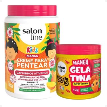 Imagem de Kit Salon Line Kids: 1 Creme para Pentear Cachinhos Ativados e 1 Gelatina Super Volume Manga