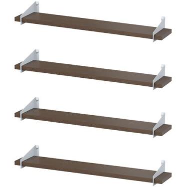 Imagem de 4 Prateleiras Suspensa Estilo Industrial Madeira 60cm FS B - Fassin Sh
