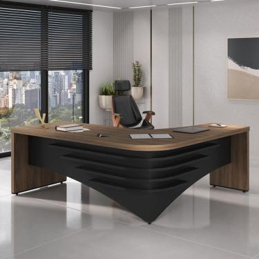 Imagem de Mesa Tamburato Diretor Ii Le - Nogal/Preto 6129