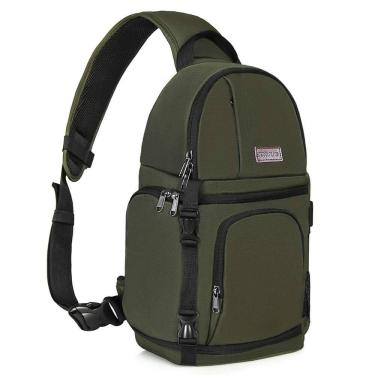 Imagem de Bolsa tipo estilingue para câmera MOSISO DSLR/SLR/Mirrorless Army Green
