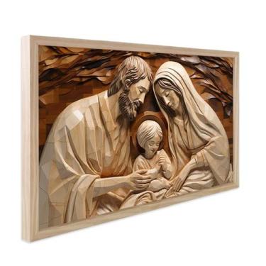 Imagem de Quadro Decorativo Religiosos Santa Ceia Jesus Fé Sagrada Família com M
